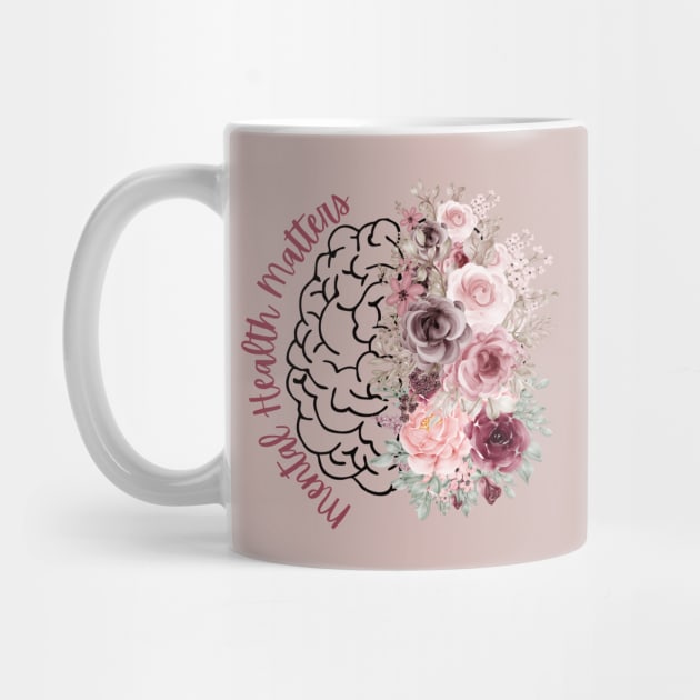 Mental Health Matters Flower Mind Side Text by Violete Designs